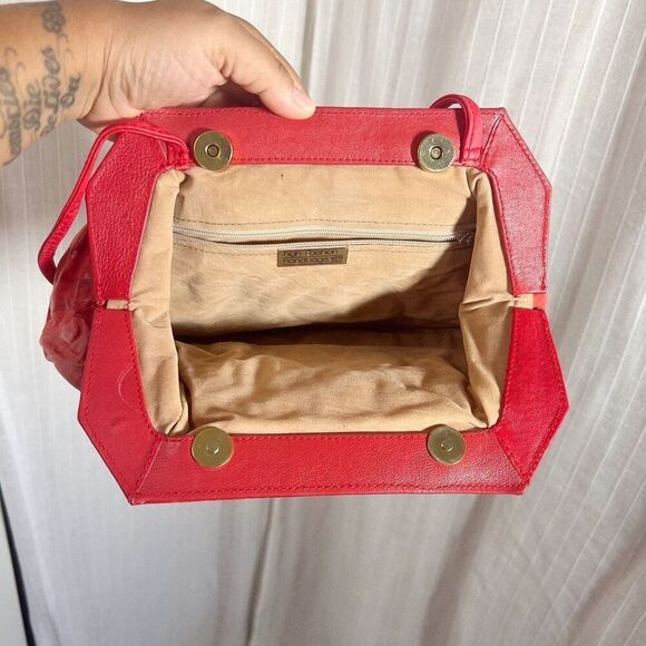High Fashion Handbags | Women’s | Bags | One Size | Vintage Red Leather Pattern - Picture 2 of 6